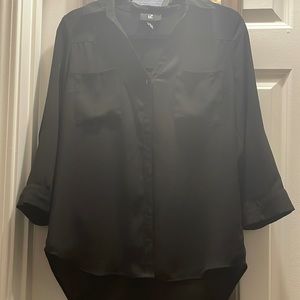 Black, v neck, button down double breast pocket